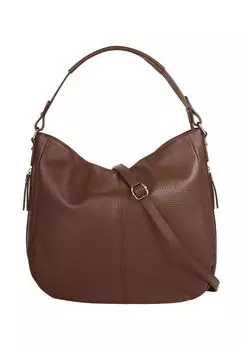 Шопер, натуральная кожа, сделано в Италии Cluty, коричневый