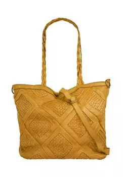 Шопер, натуральная кожа, сделано в Италии Samantha Look, желтый