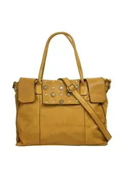 Шопер, натуральная кожа, сделано в Италии Samantha Look, желтый