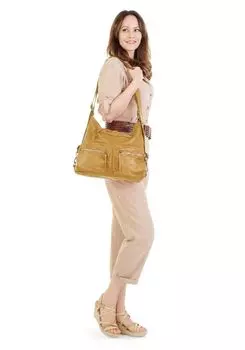 Шопер, натуральная кожа, сделано в Италии Samantha Look, желтый