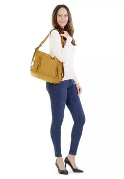 Шопер, натуральная кожа, сделано в Италии Samantha Look, желтый