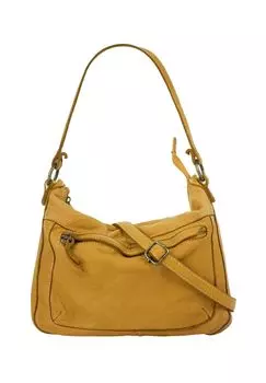 Шопер, натуральная кожа, сделано в Италии Cluty, желтый