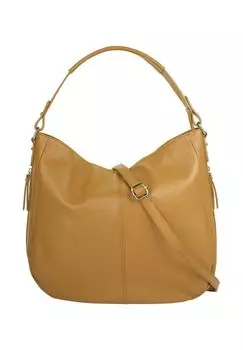 Шопер, натуральная кожа, сделано в Италии Cluty, желтый