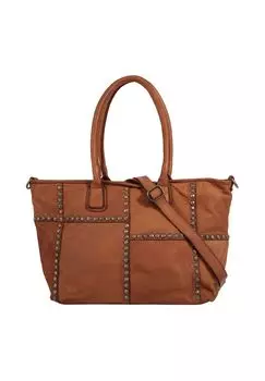 Шопер, натуральная кожа, сделано в Италии Samantha Look, цвет Cognac