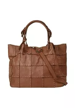 Шопер, натуральная кожа, сделано в Италии Samantha Look, цвет Cognac