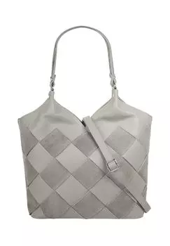 Шопер, натуральная кожа, сделано в Италии Samantha Look, серый