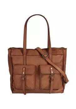 Шопер, натуральная кожа, сделано в Италии Samantha Look, цвет Cognac