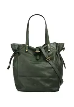 Шопер, натуральная кожа, сделано в Италии Forty, зеленый