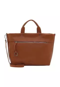 Шопер, отделение на молнии, однотонный, женский SURI FREY, цвет Cognac