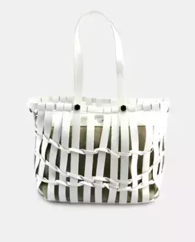 Шопер с двумя ручками и внутренней сумкой DMR, белый