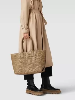 Шопер со змеиным узором, модель "Челси" LIEBESKIND BERLIN, серо-коричневый