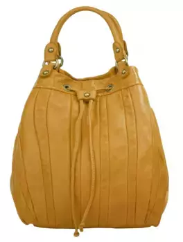 Шопер сорок°, натуральная кожа, Made in Italy Forty°, желтый