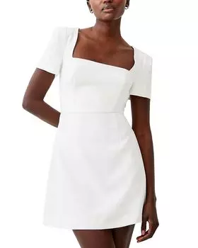 Шёпот: мини-платье с короткими рукавами FRENCH CONNECTION, белый