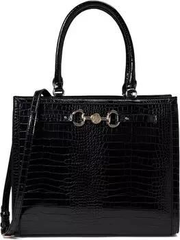 Шоппер Anne Klein Horsebit Shopper In Croco, черный