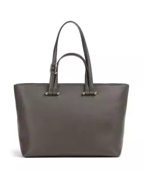 Шоппер Duetto l из мелкозернистой кожи Furla, коричневый