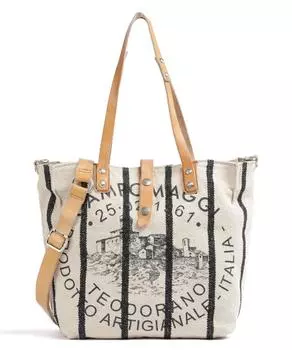 Шоппер хлопок Campomaggi, бежевый
