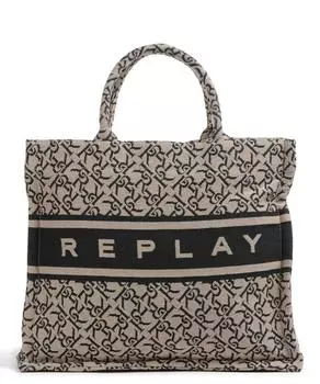 Шоппер хлопок Replay, бежевый