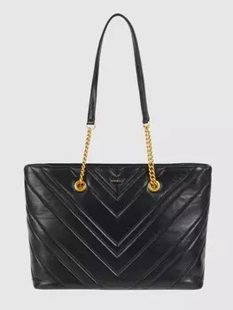 Шоппер из кожи ягненка модель "Вивиан" DKNY, черный