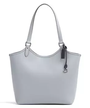 Шоппер из зерненой кожи Coach, серый