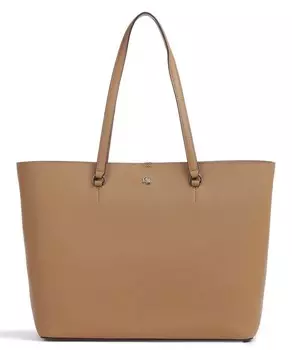 Шоппер Karly из мелкозернистой яловой кожи Lauren Ralph Lauren, коричневый