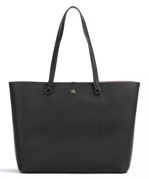 Шоппер Karly из мелкозернистой яловой кожи Lauren Ralph Lauren, черный