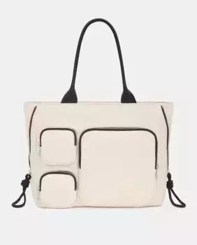 Шоппер L Вместительный на молнии Tous, бежевый