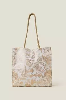 Шоппер с металлизированным принтом Accessorize, металлик