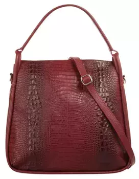 Шоппер Samantha Look, натуральная кожа, производство Италия, бордовый