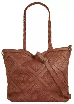 Шоппер Samantha Look, натуральная кожа, производство Италия, цвет Cognac