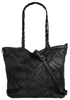 Шоппер Samantha Look, натуральная кожа, производство Италия, черный