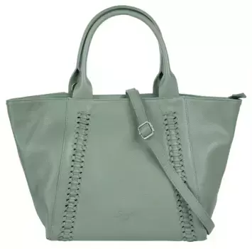 Шоппер Samantha Look, натуральная кожа, производство Италия, зеленый