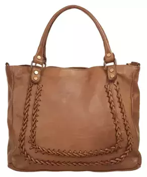 Шоппер Samantha Look, натуральная кожа, производство Италия, цвет Cognac