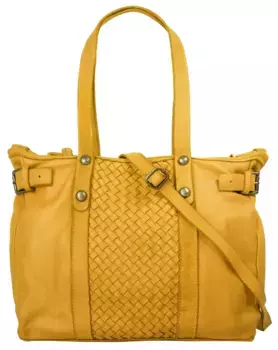 Шоппер Samantha Look, натуральная кожа, производство Италия, желтый