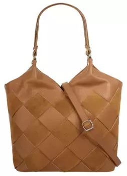 Шоппер Samantha Look, натуральная кожа, производство Италия, цвет Cognac