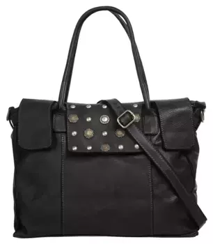 Шоппер Samantha Look, натуральная кожа, производство Италия, черный