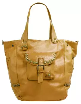 Шоппер Samantha Look, натуральная кожа, производство Италия, желтый