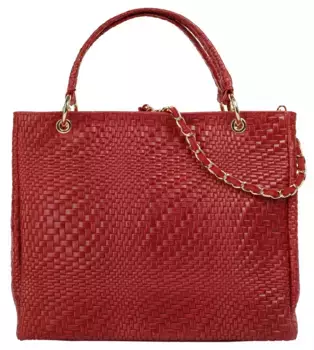 Шоппер Samantha Look, натуральная кожа, производство Италия, красный