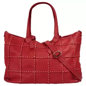 Шоппер Samantha Look, натуральная кожа, производство Италия, красный