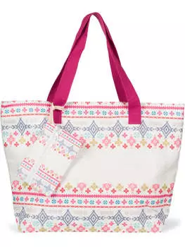 Шоппер styleBREAKER, цвет himbeer/creme