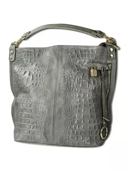 Шоппер Toscanto Beuteltasche, Shopper Leder grau ca. 41cm