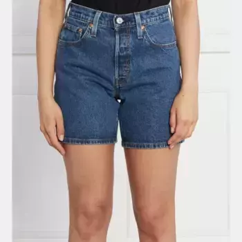 Шорты 501, короткие, до середины бедра, сальса, облегающего кроя. Levi'S, синий