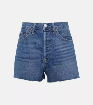 Шорты 50-х с высокой посадкой RE/DONE, синий