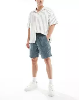 Шорты Abercrombie & Fitch 8 дюймов, серо-синие, с карманом