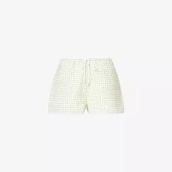 Шорты Adanola Gingham с завязками на талии, светло-салатовый