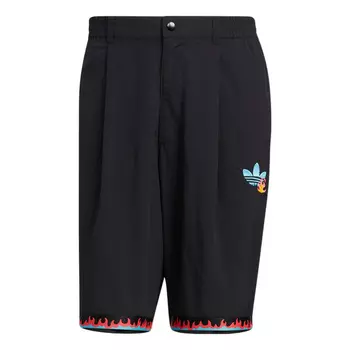 Шорты Adidas originals Y2K 2 Solid Color Logo Pattern Straight Sports Black, Черный