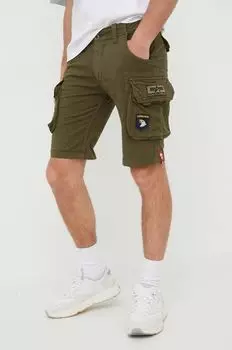 Шорты Alpha Industries, зеленый