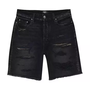 Шорты Amiri Camo Patch Short Denim Shorts Aged Black, черный