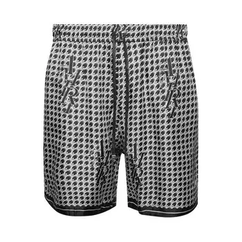 Шорты Amiri Staggard Houndstooth Silk Short, черный