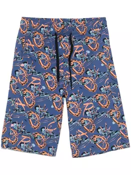 Шорты APC с абстрактным принтом A.P.C., синий