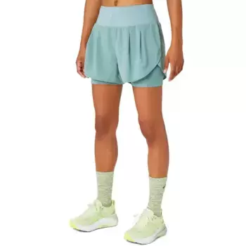 Шорты Asics Road 2-in-1 3.5Inch, зеленый